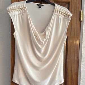 Cream Draped Women's Top